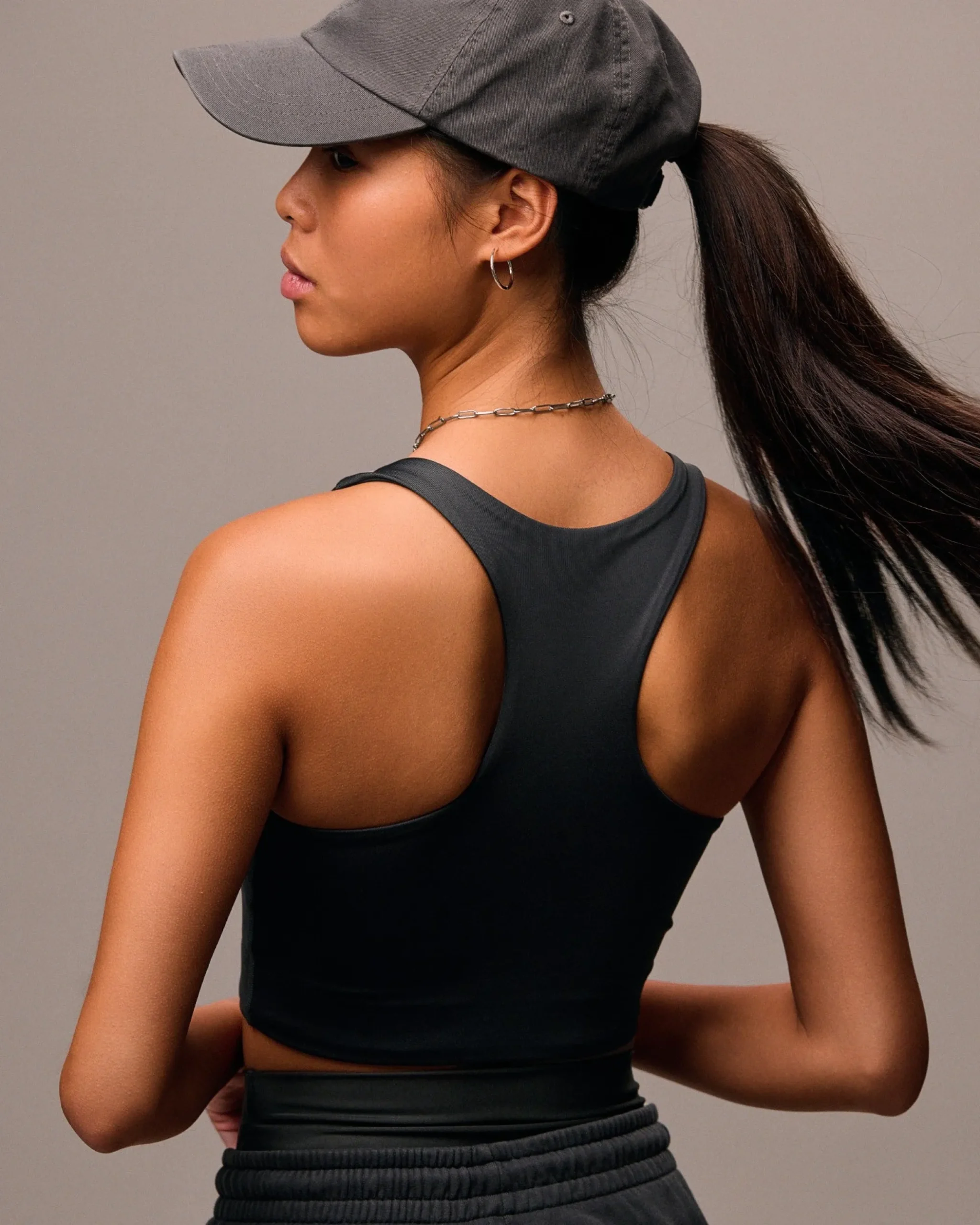 Active Cropped Bra - Ivory White