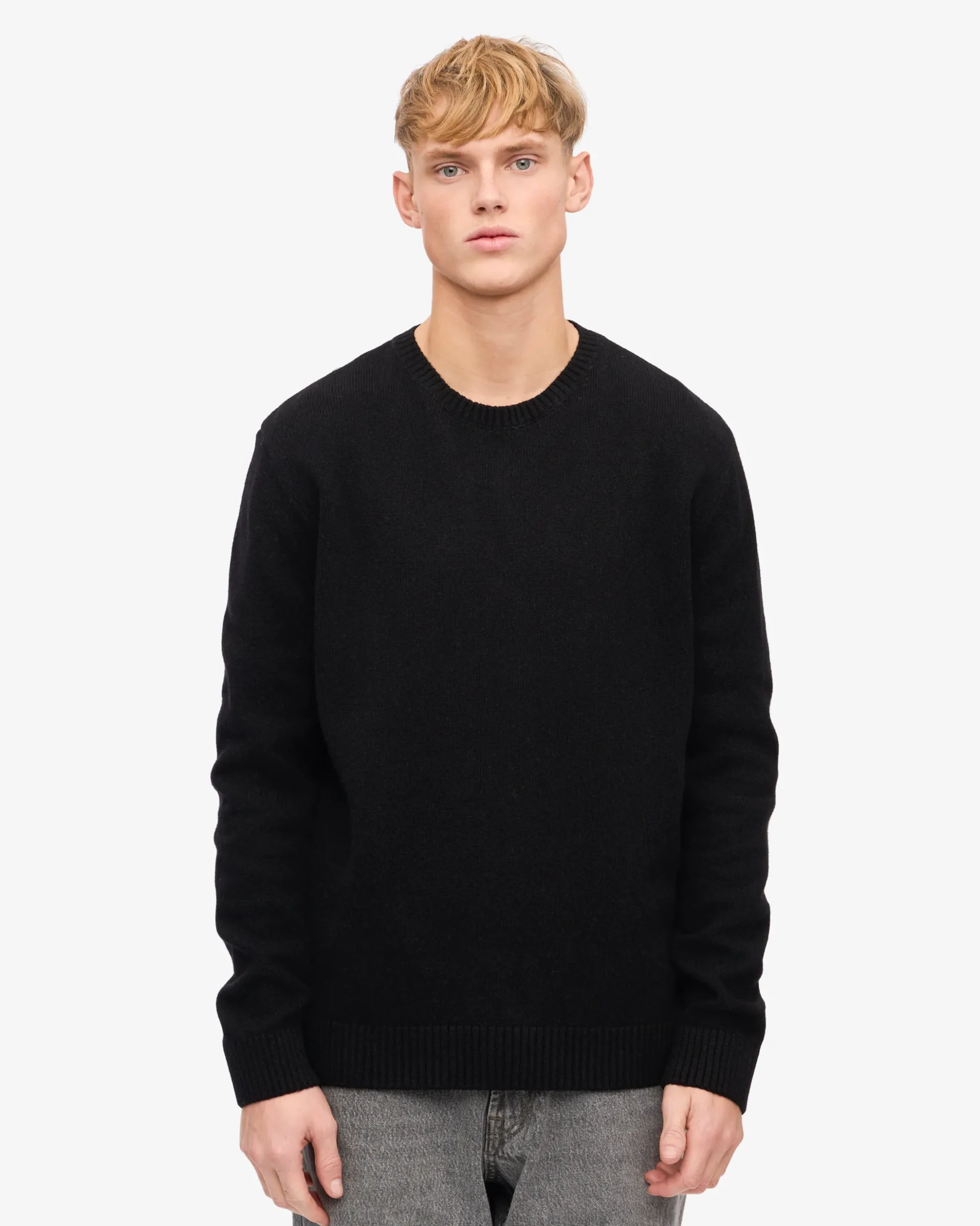 Classic Merino Wool Crew - Deep Black