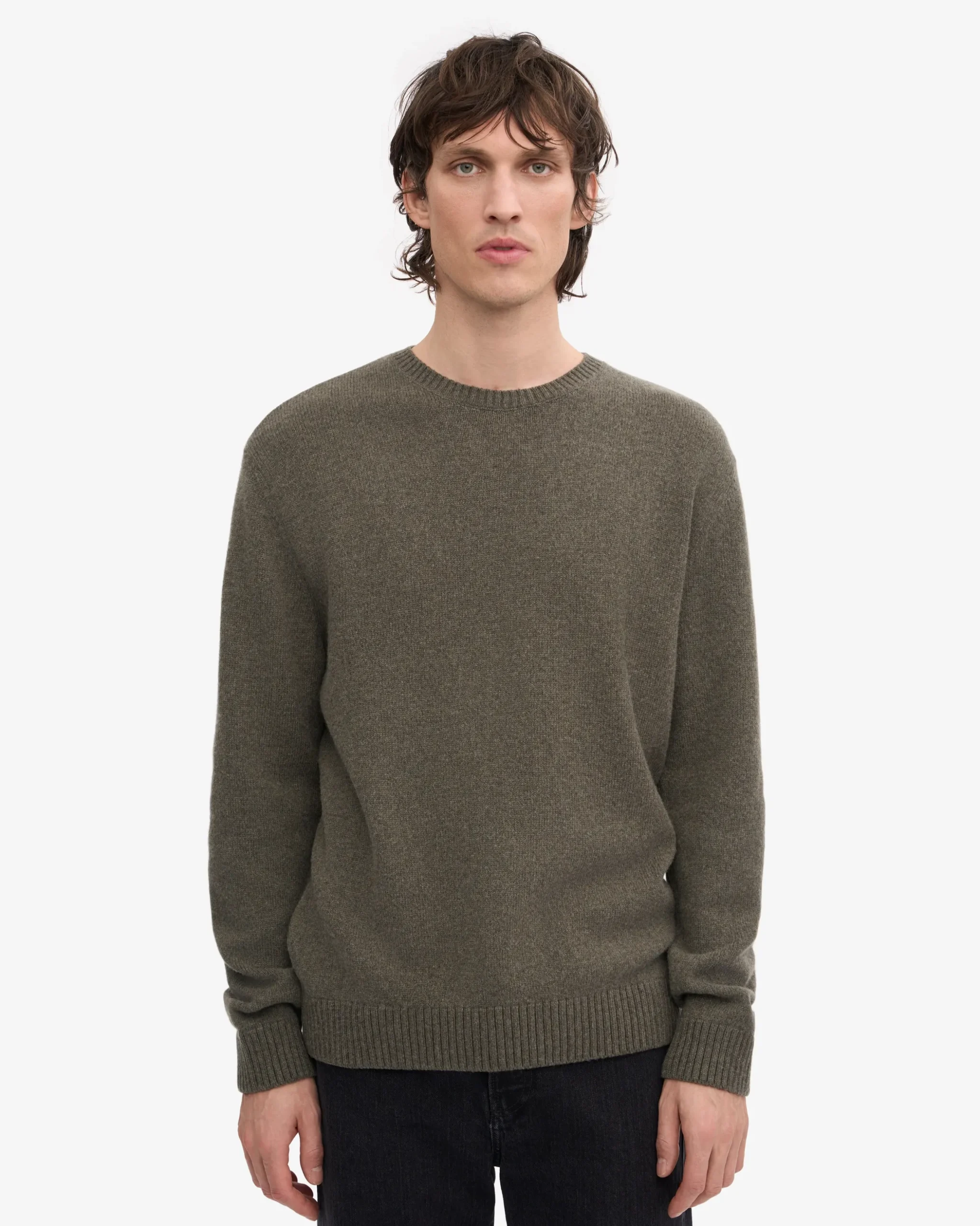Classic Merino Wool Crew - Dusty Olive