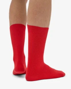 Classic Organic Sock - Red Tangerine (3-Pack)