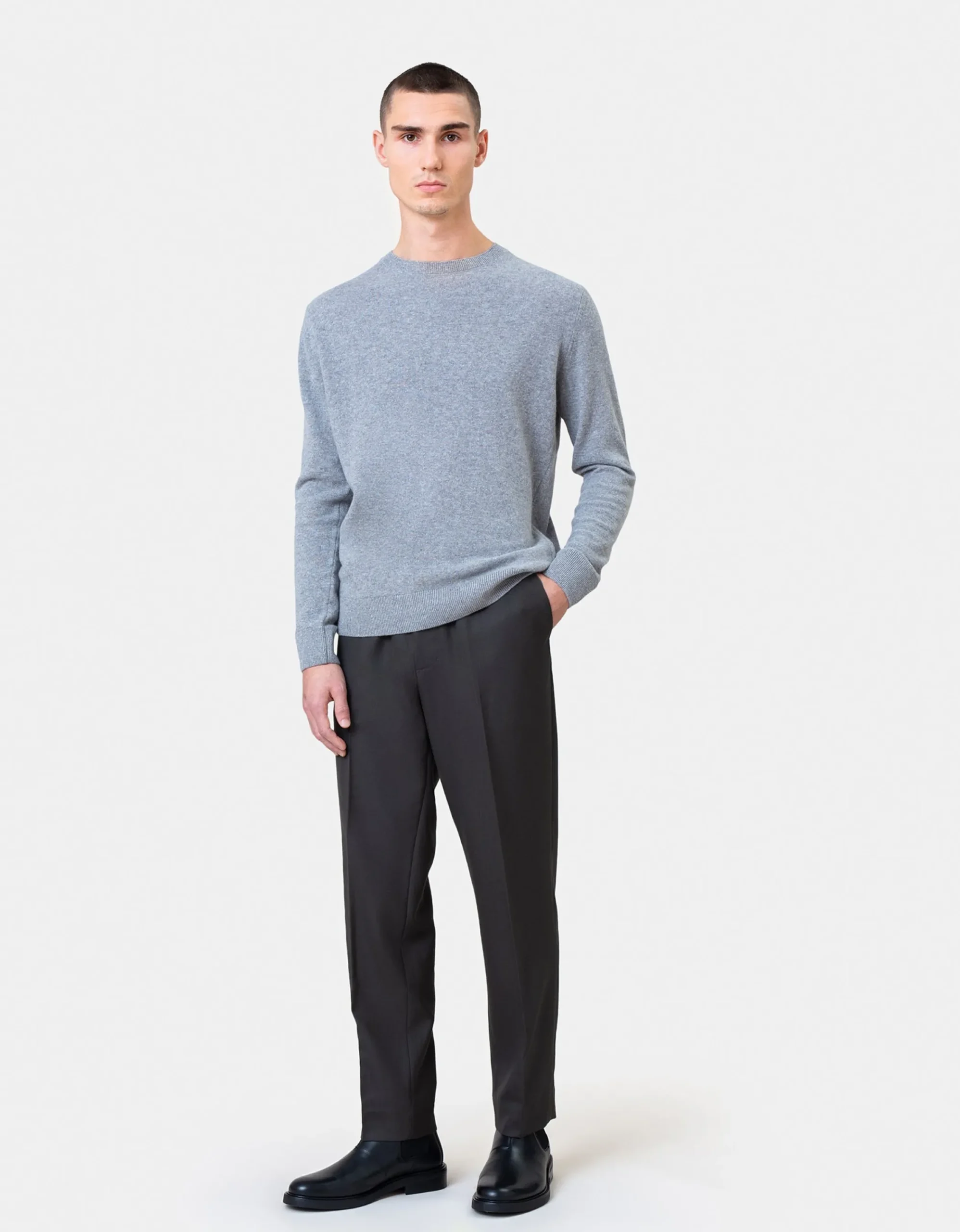 Light Merino Wool Crew - Burned Yellow