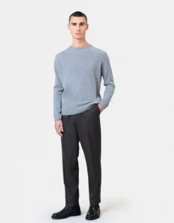 Light Merino Wool Crew - Deep Black