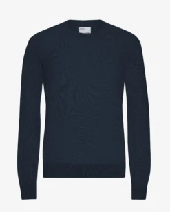 Light Merino Wool Crew - Navy Blue