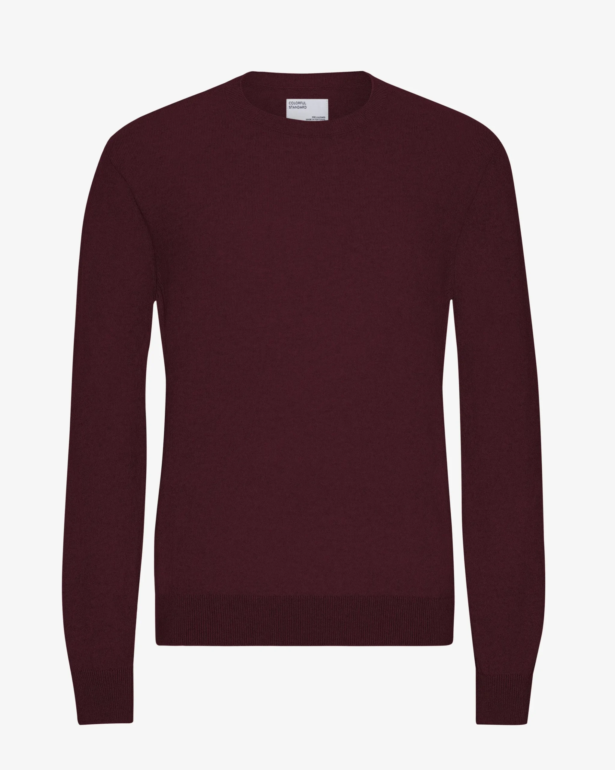 Light Merino Wool Crew - Oxblood Red
