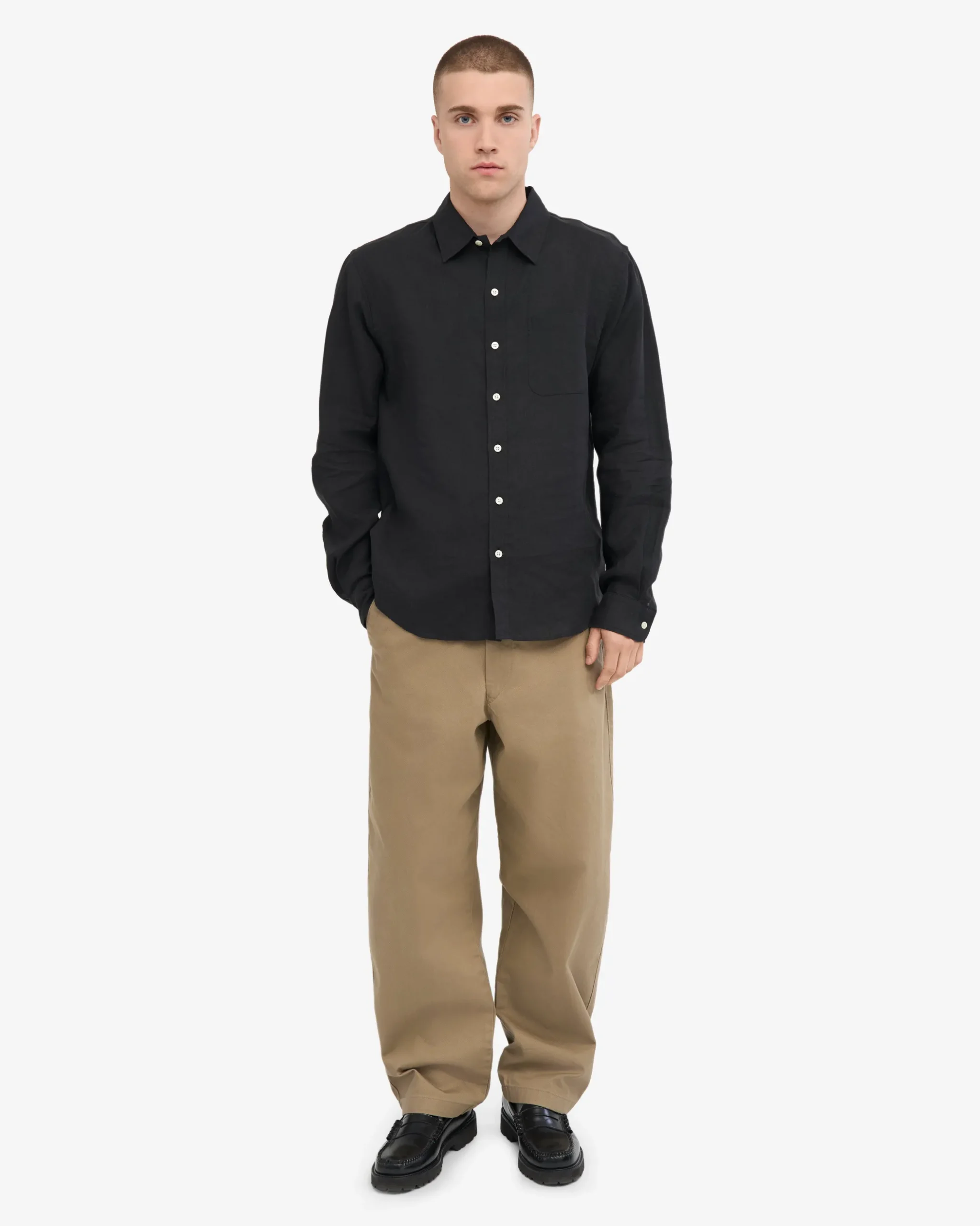 Linen Shirt - Deep Black