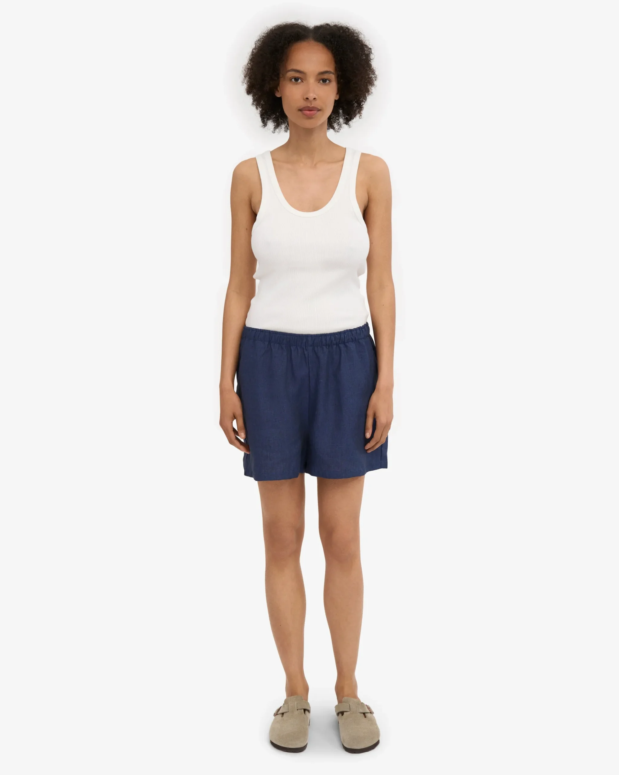 Linen Shorts - Marine Blue