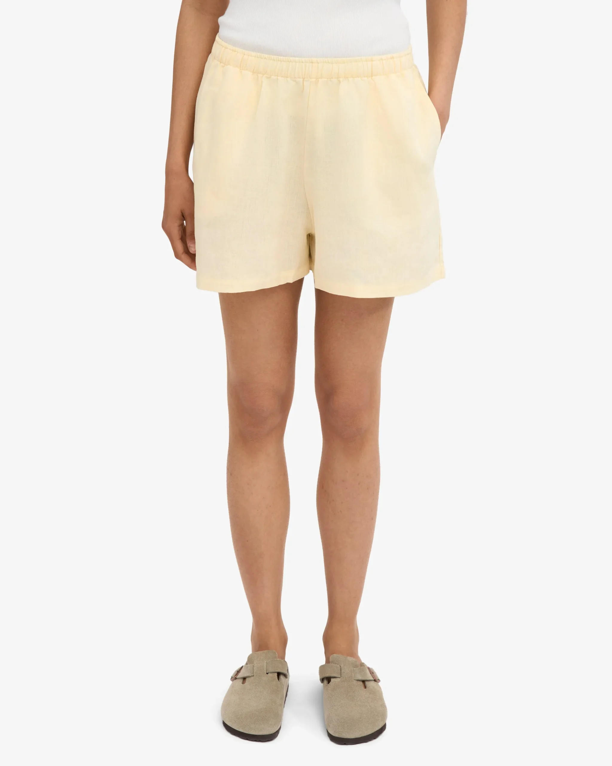 Linen Shorts - Soft Yellow