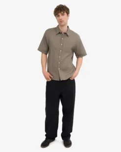 Linen SS Shirt - Dusty Olive