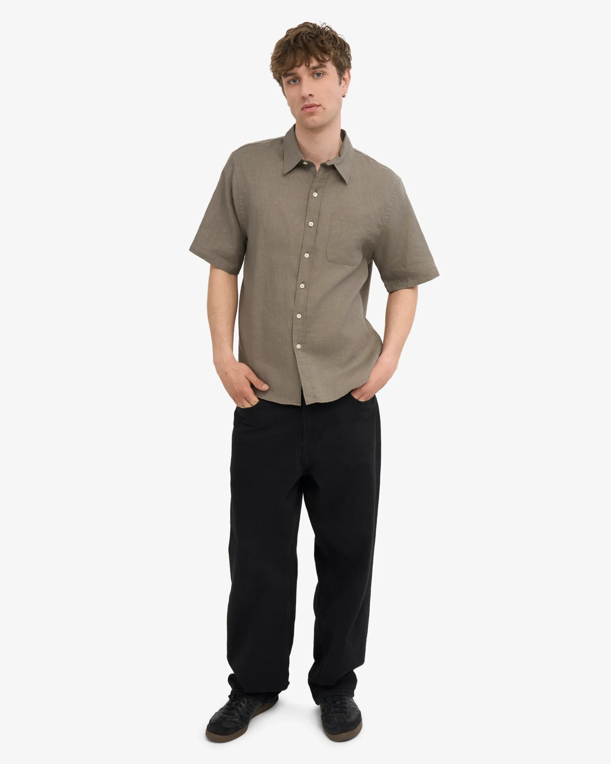 Linen SS Shirt - Dusty Olive
