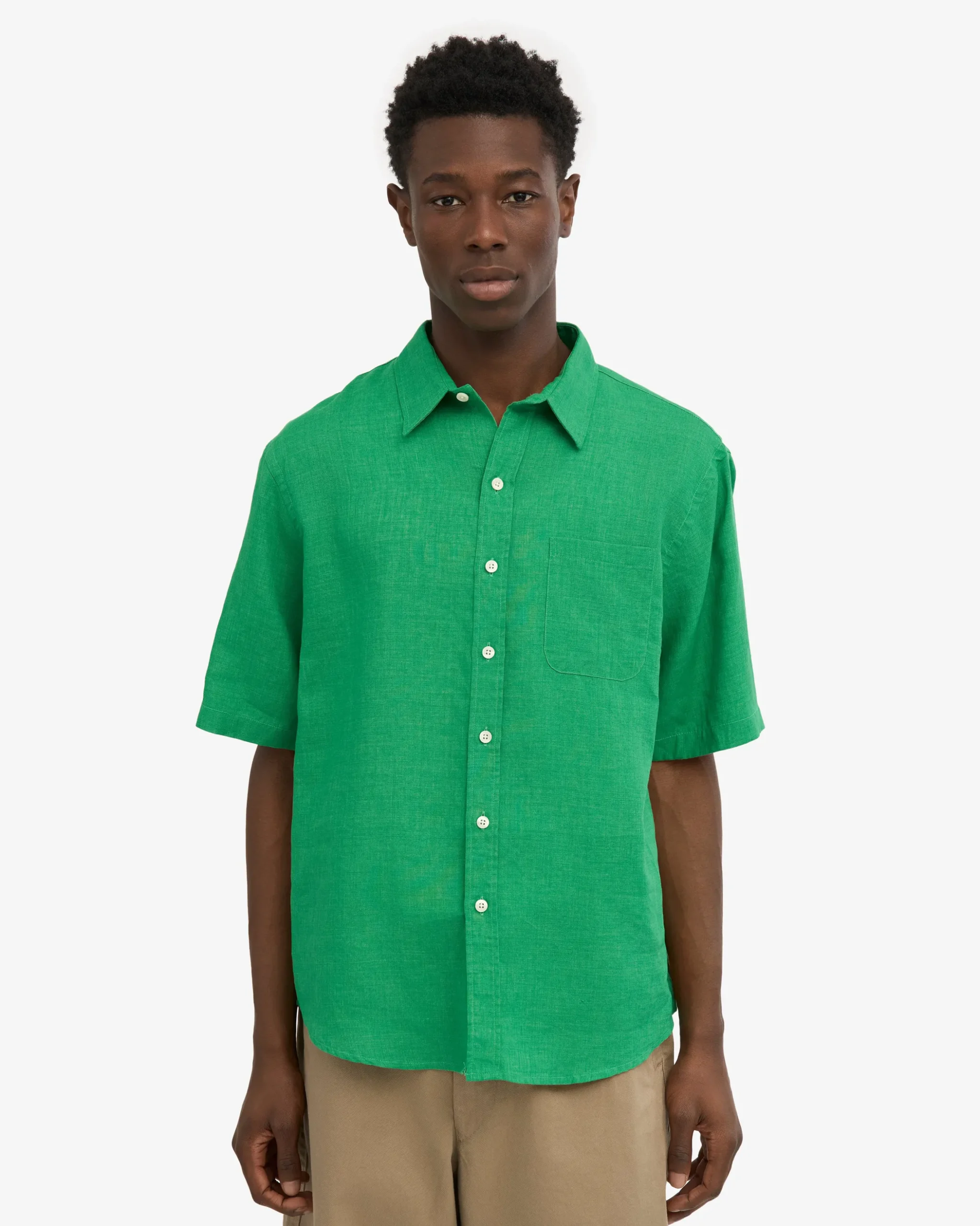 Linen SS Shirt - Kelly Green