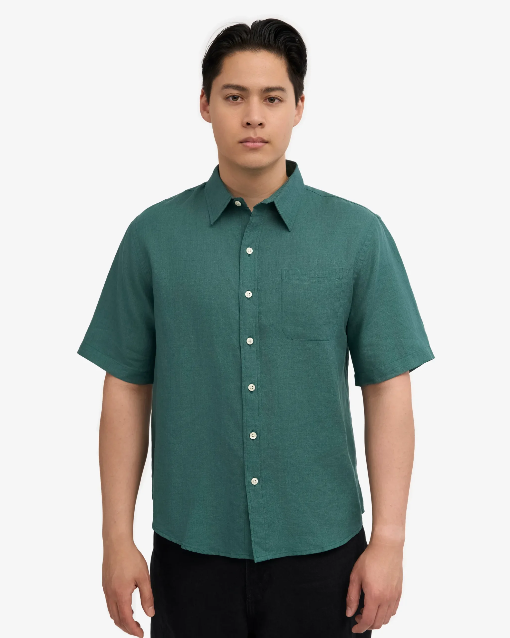 Linen SS Shirt - Ocean Green