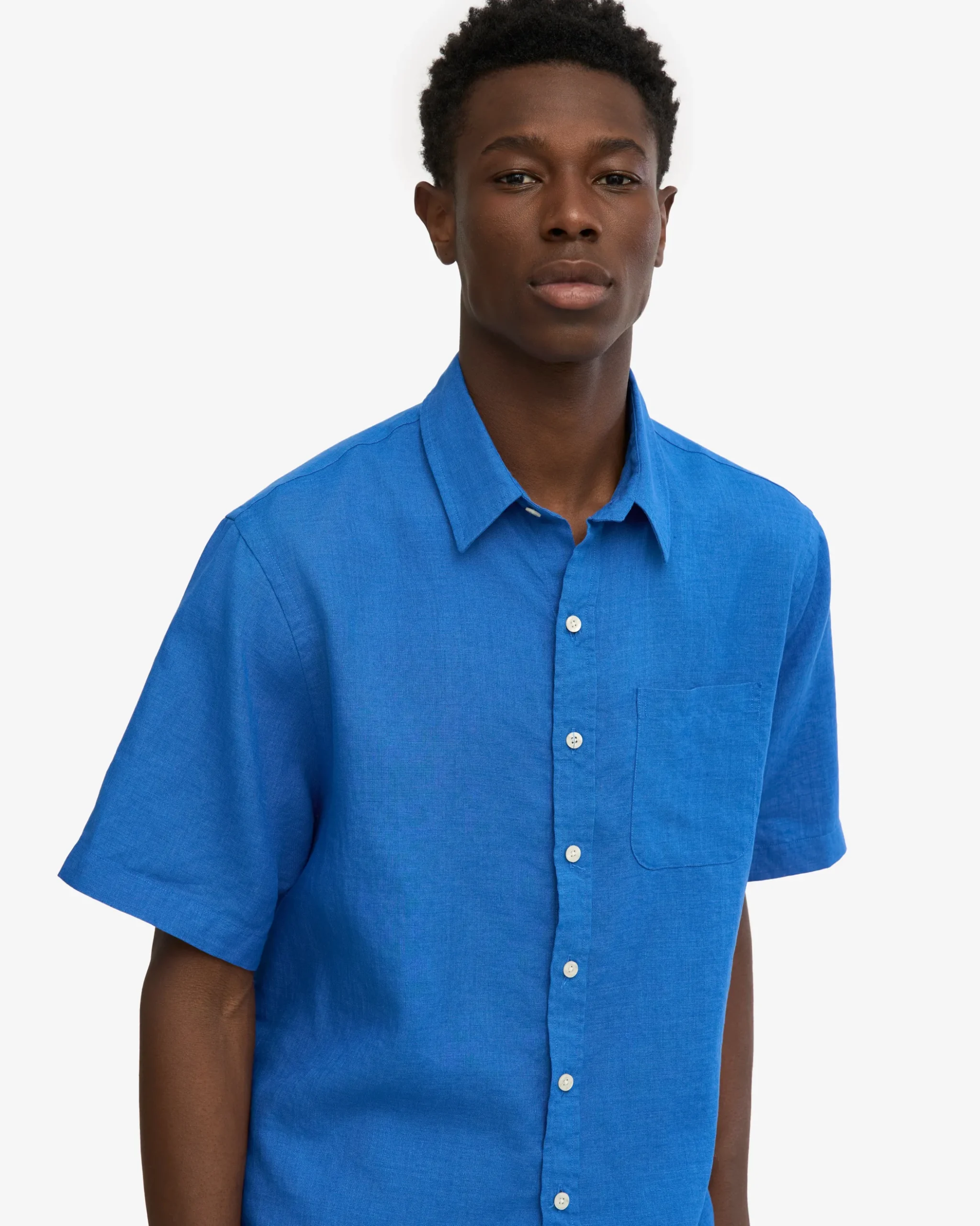 Linen SS Shirt - Pacific Blue