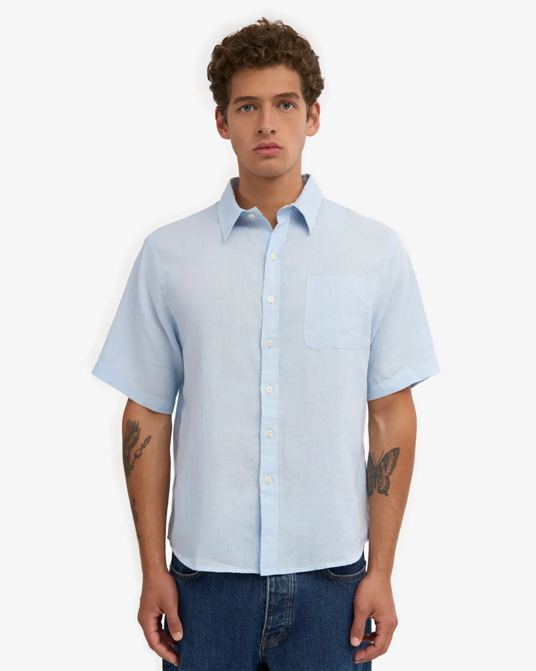 Linen SS Shirt - Polar Blue
