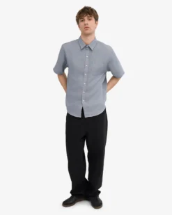Linen SS Shirt - Steel Blue