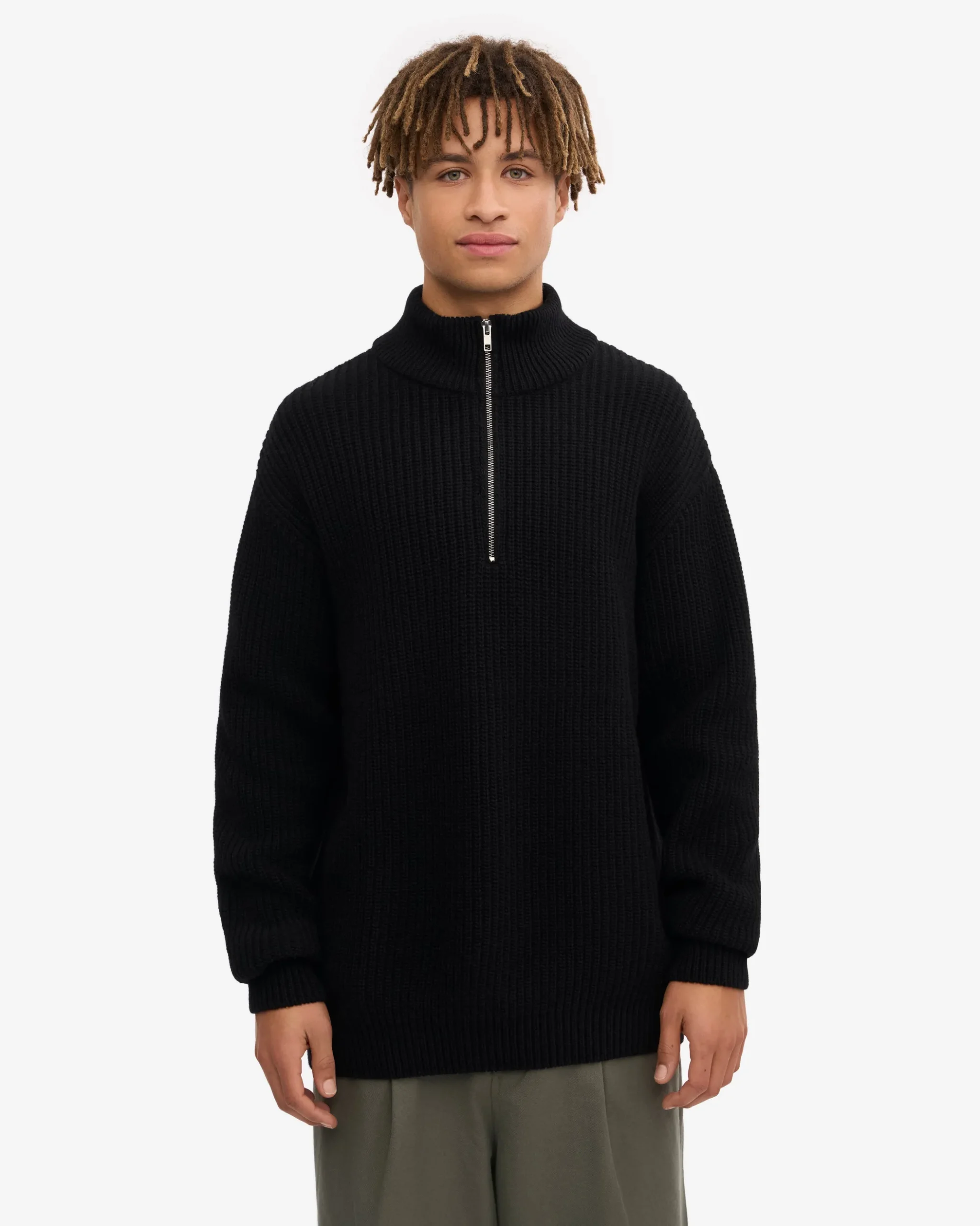Merino Quarter Zip - Deep Black