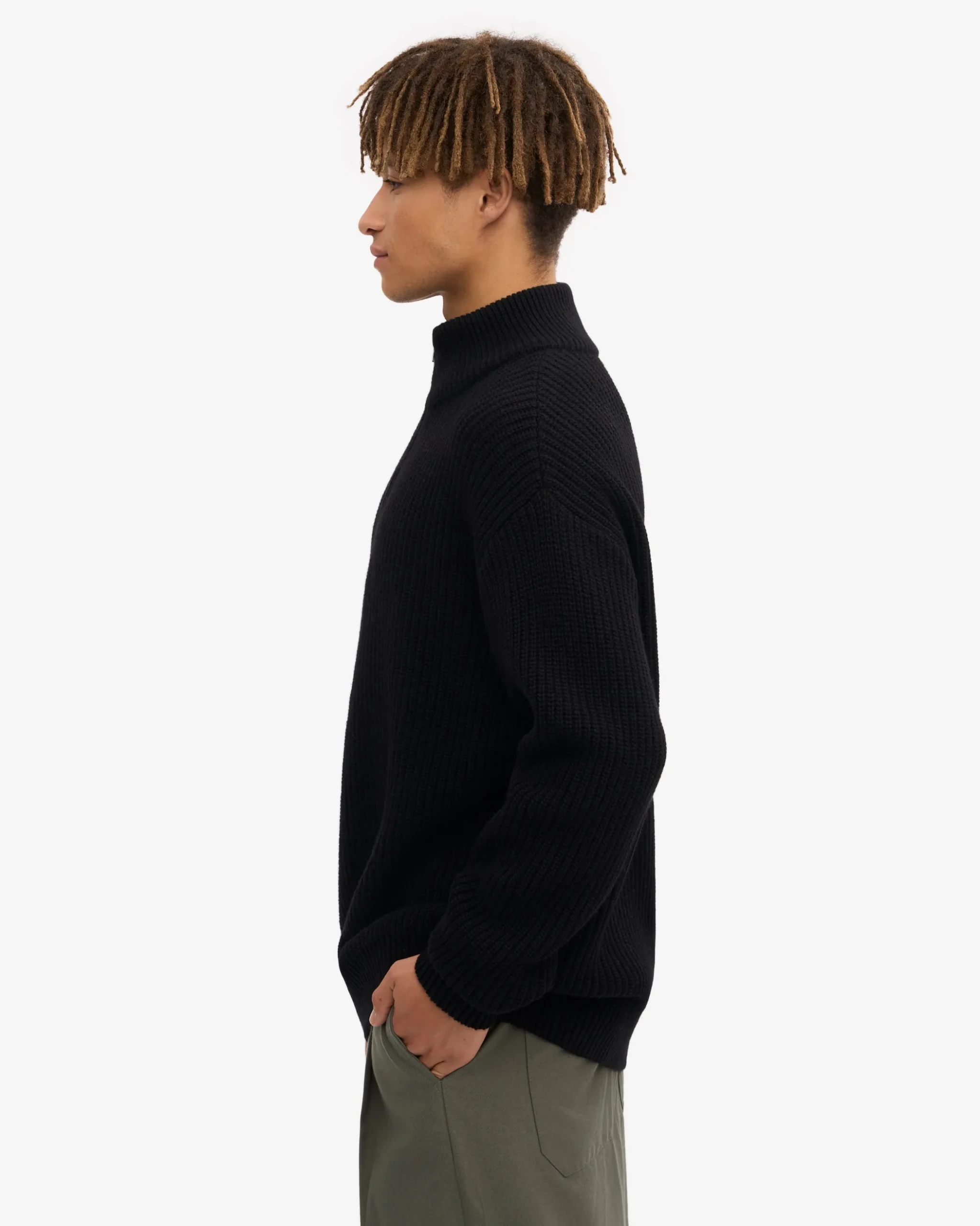 Merino Quarter Zip - Deep Black