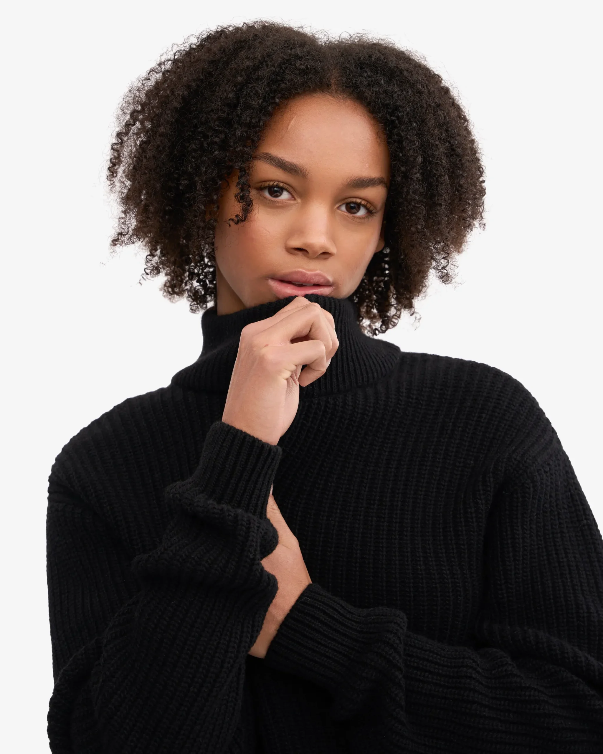 Merino Quarter Zip - Deep Black