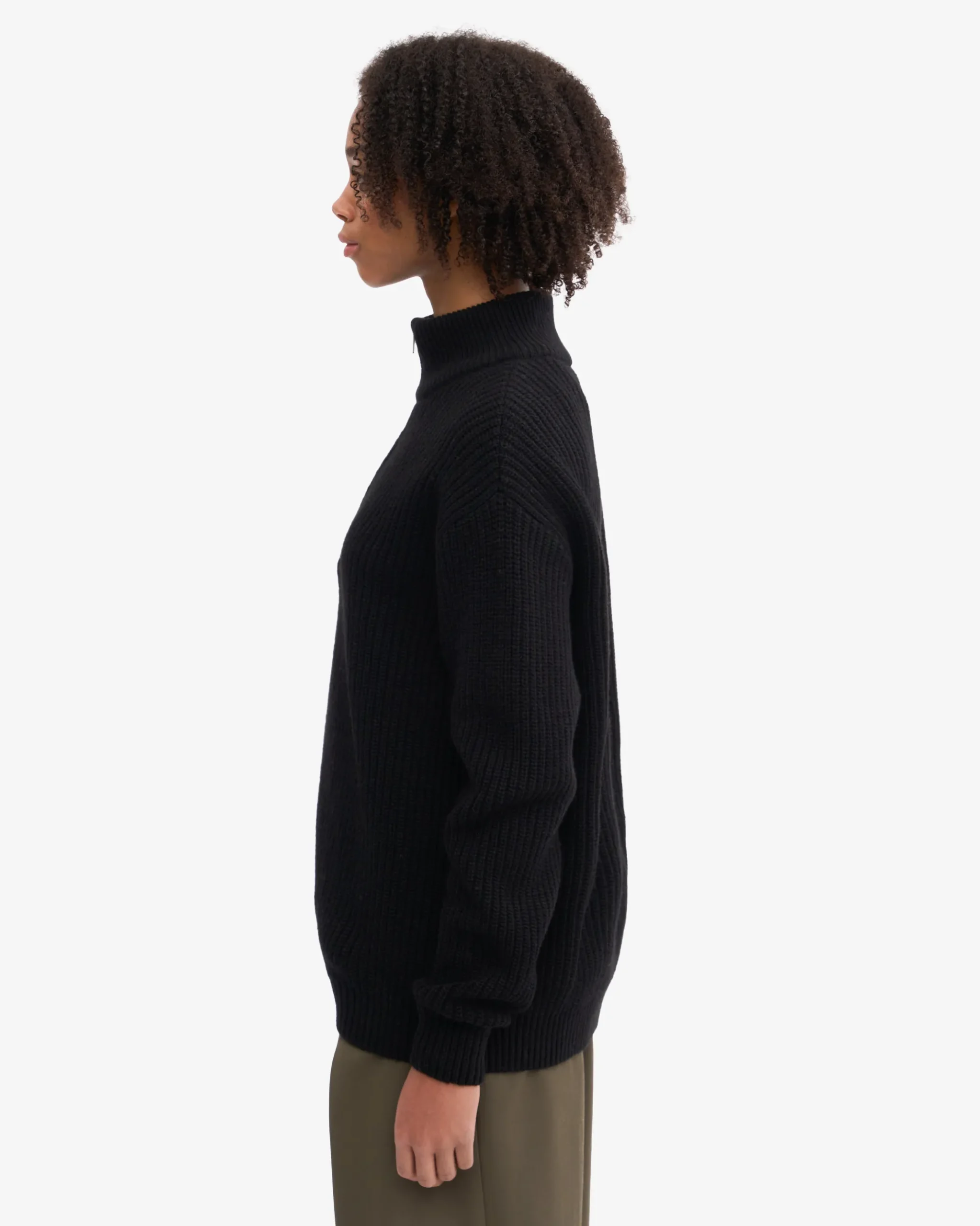 Merino Quarter Zip - Deep Black