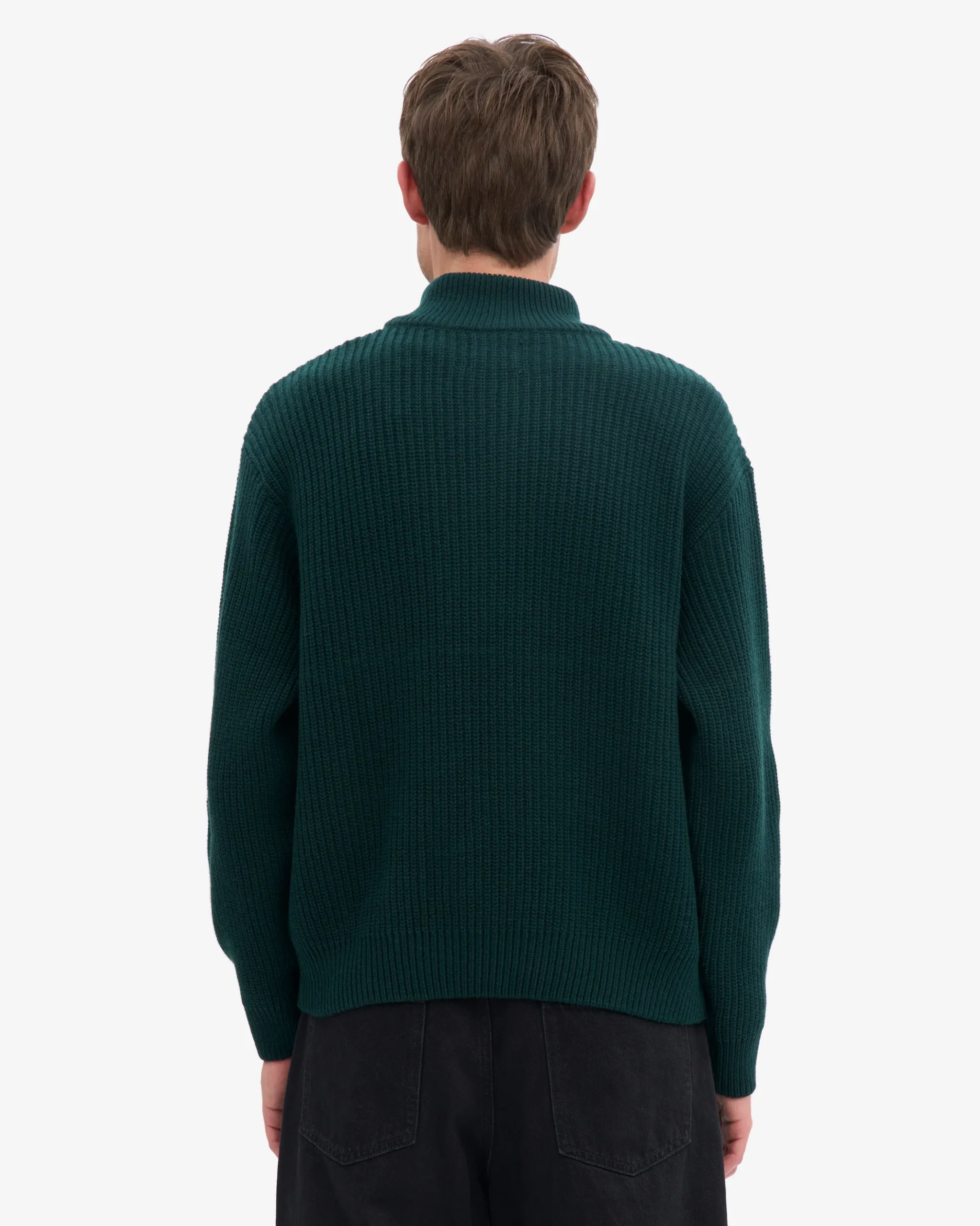 Merino Quarter Zip - Emerald Green