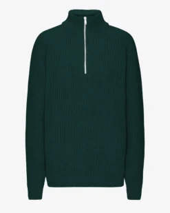 Merino Quarter Zip - Emerald Green