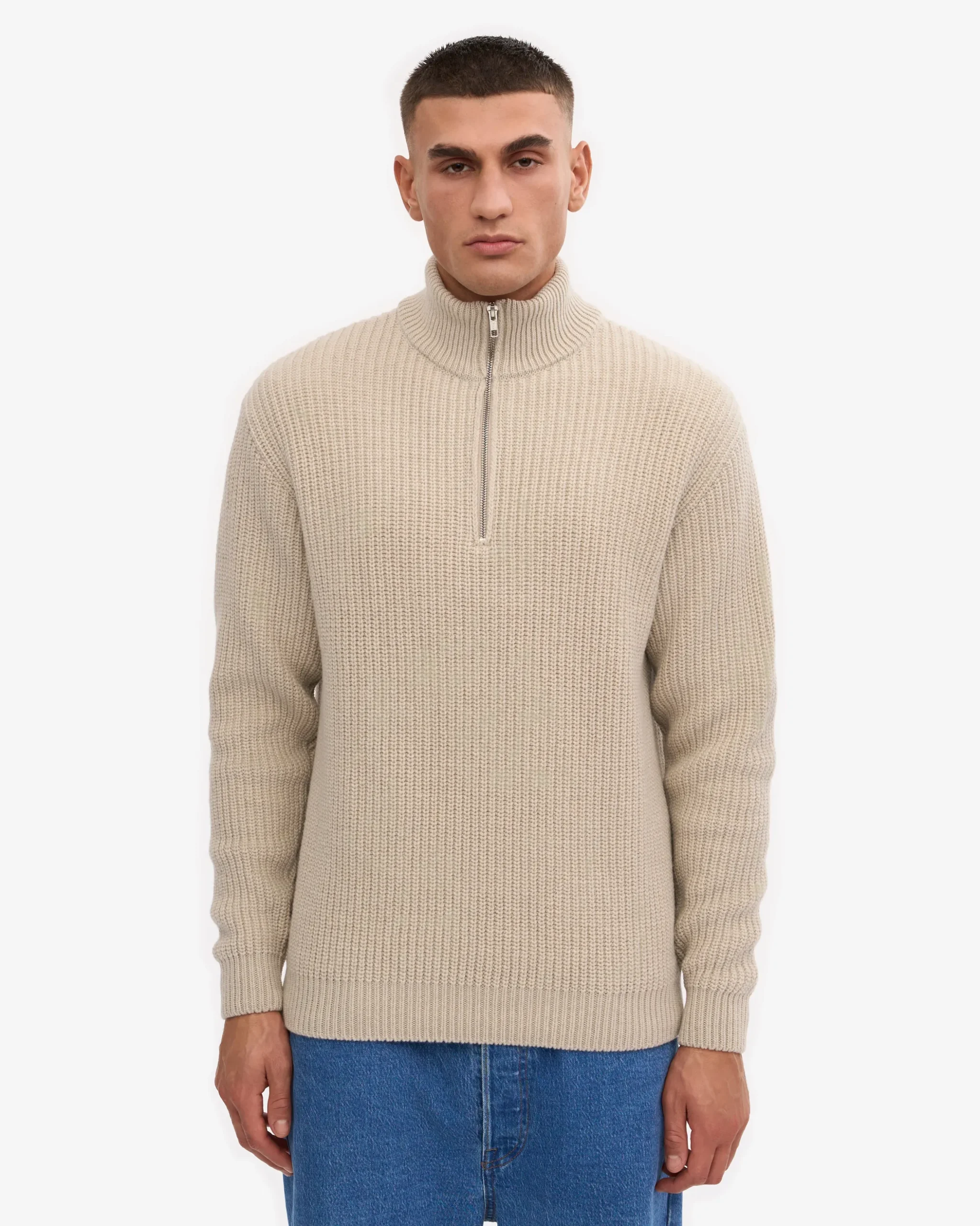 Merino Quarter Zip - Ivory White