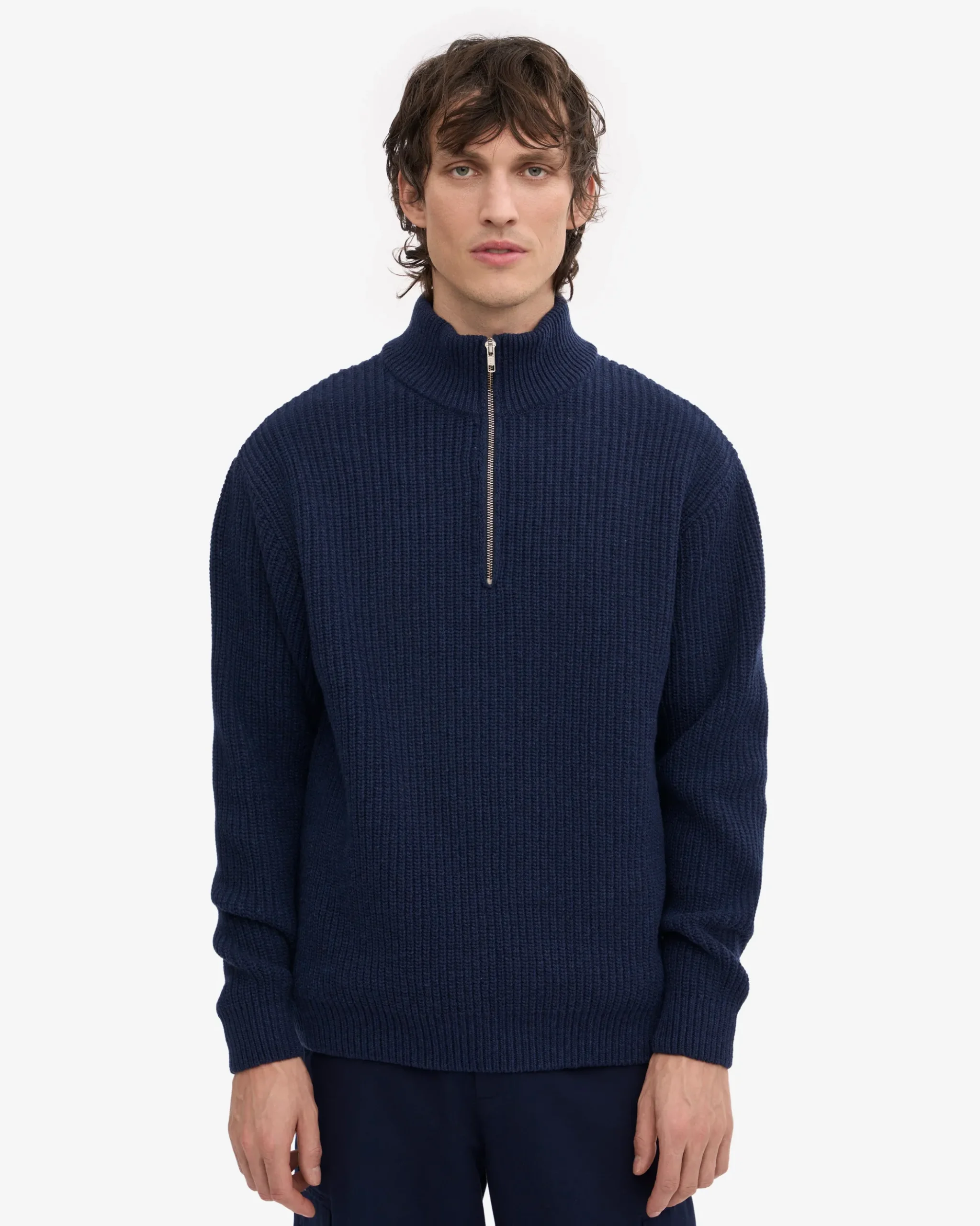 Merino Quarter Zip - Marine Blue