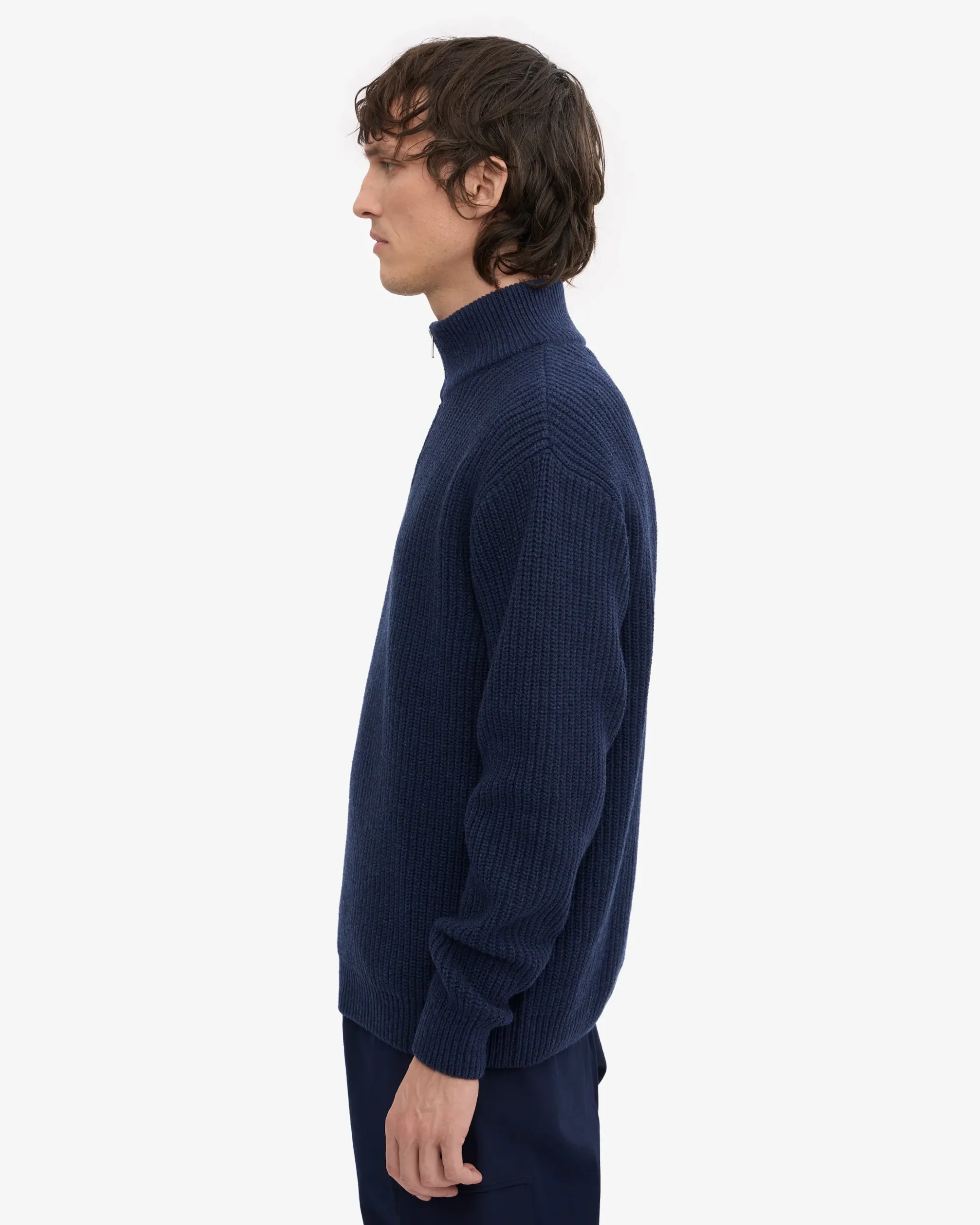 Merino Quarter Zip - Marine Blue