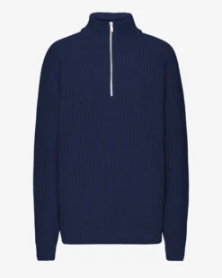 Merino Quarter Zip - Marine Blue