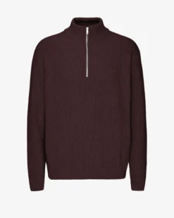 Merino Quarter Zip - Oxblood Red