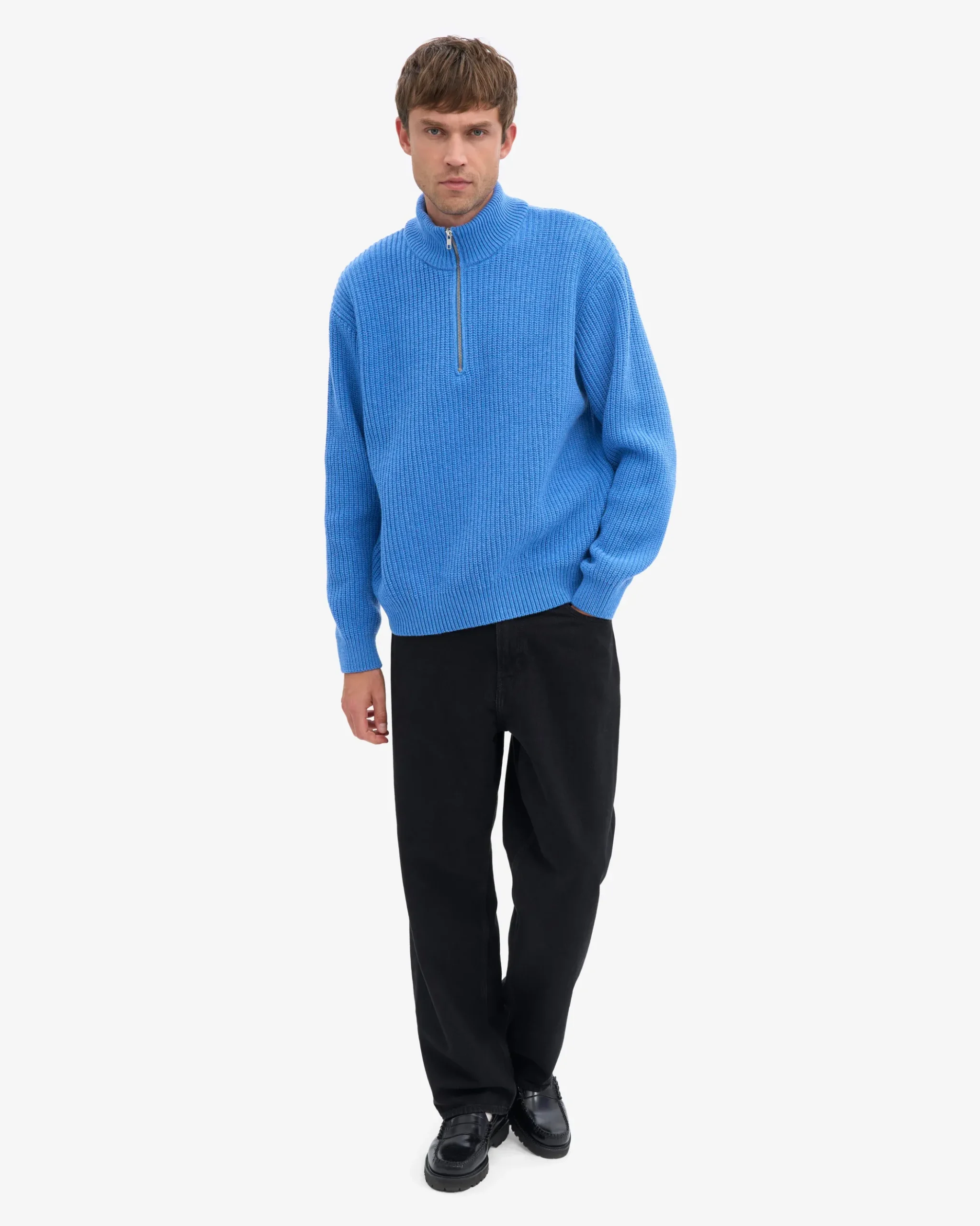 Merino Quarter Zip - Pacific Blue