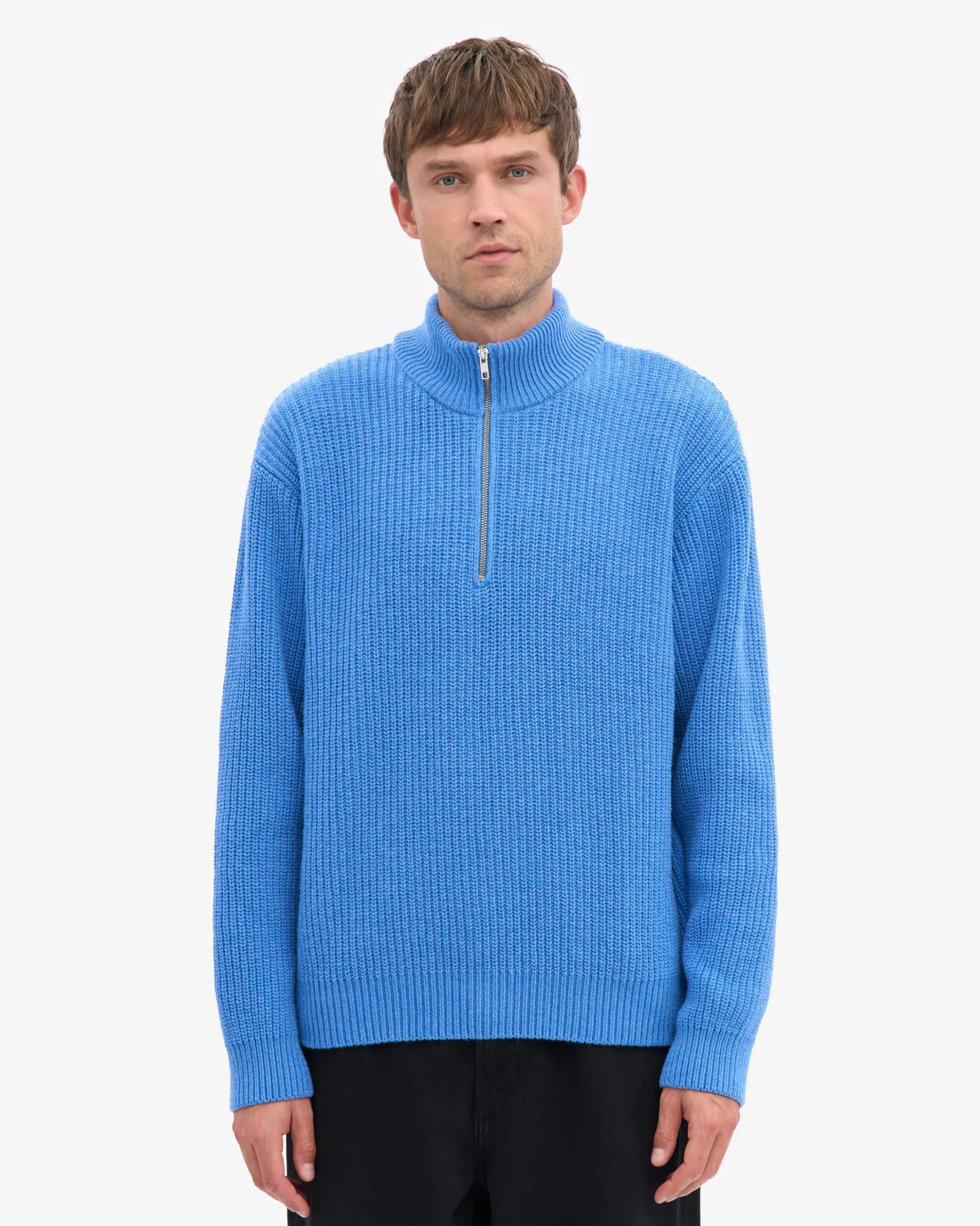 Merino Quarter Zip - Pacific Blue