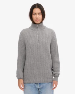 Merino Quarter Zip - Petrol Blue