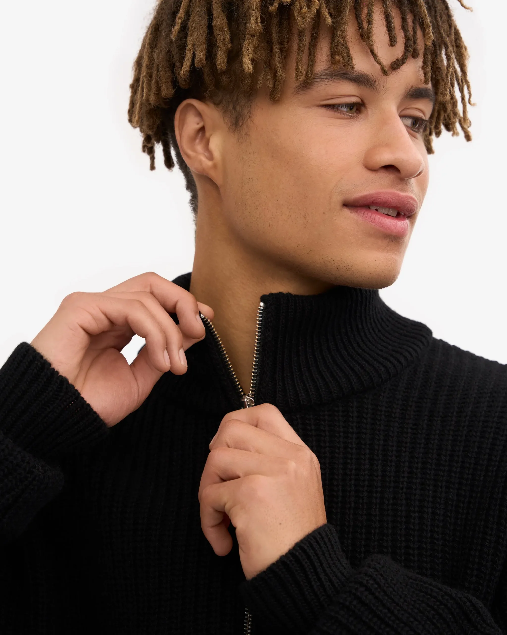 Merino Quarter Zip - Snow Melange