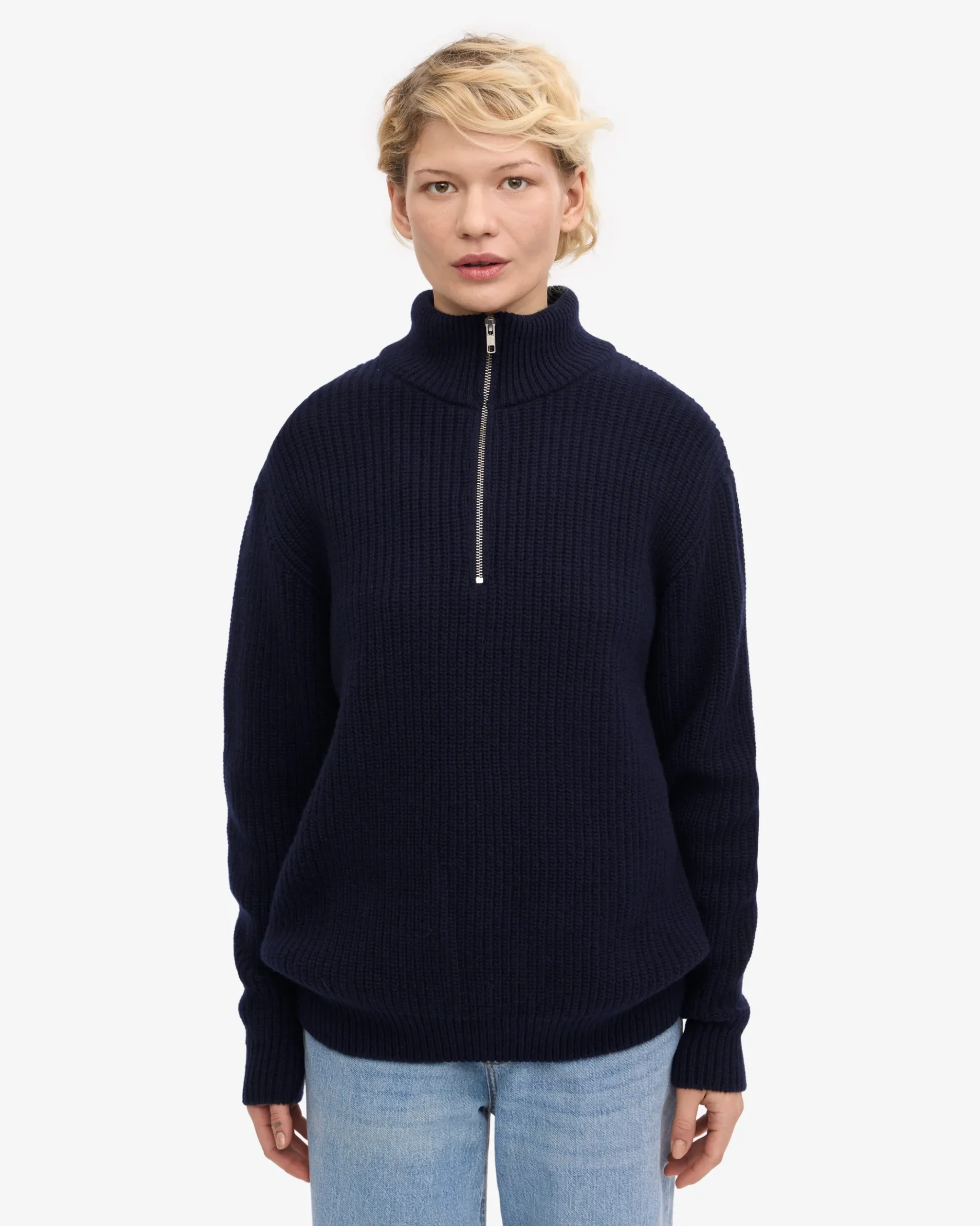 Merino Quarter Zip - Snow Melange