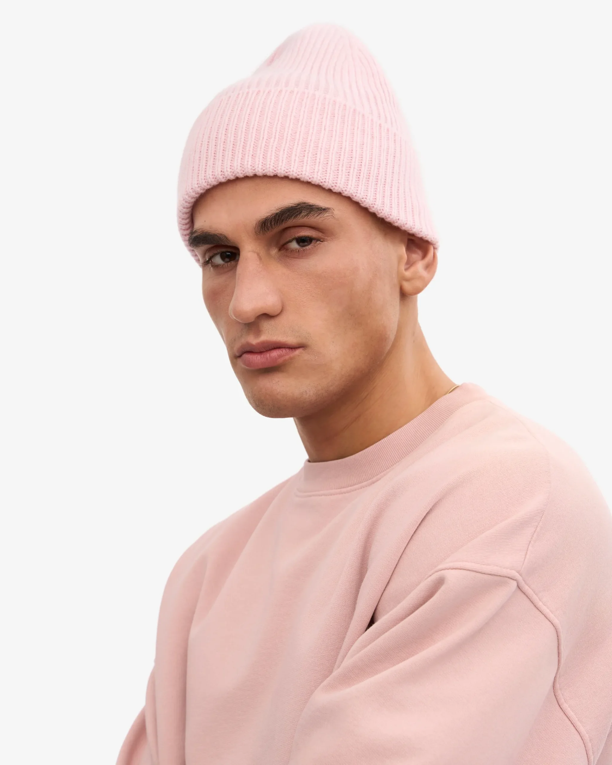 Merino Wool Beanie - Faded Pink