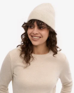 Merino Wool Beanie - Ivory White