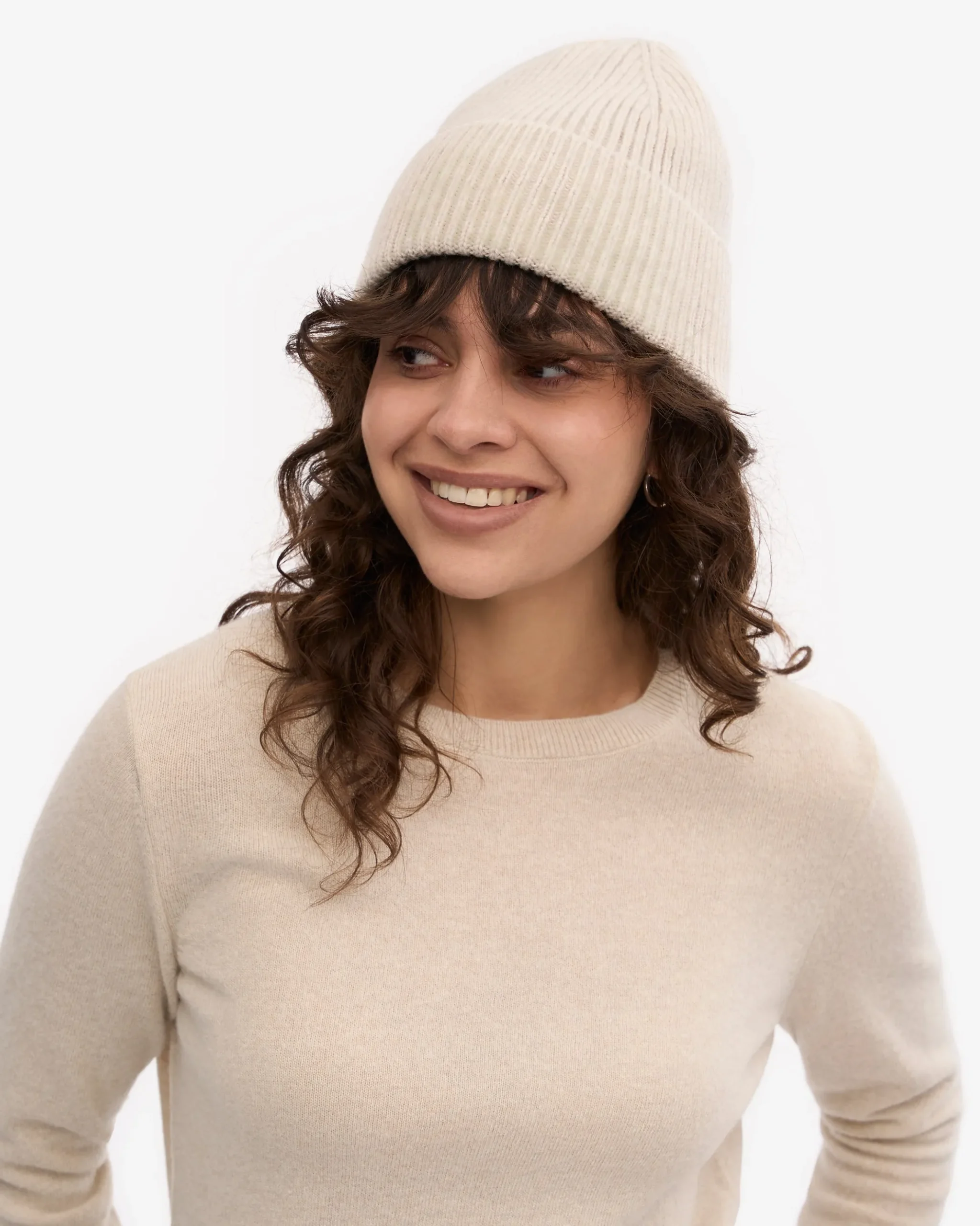 Merino Wool Beanie - Ivory White