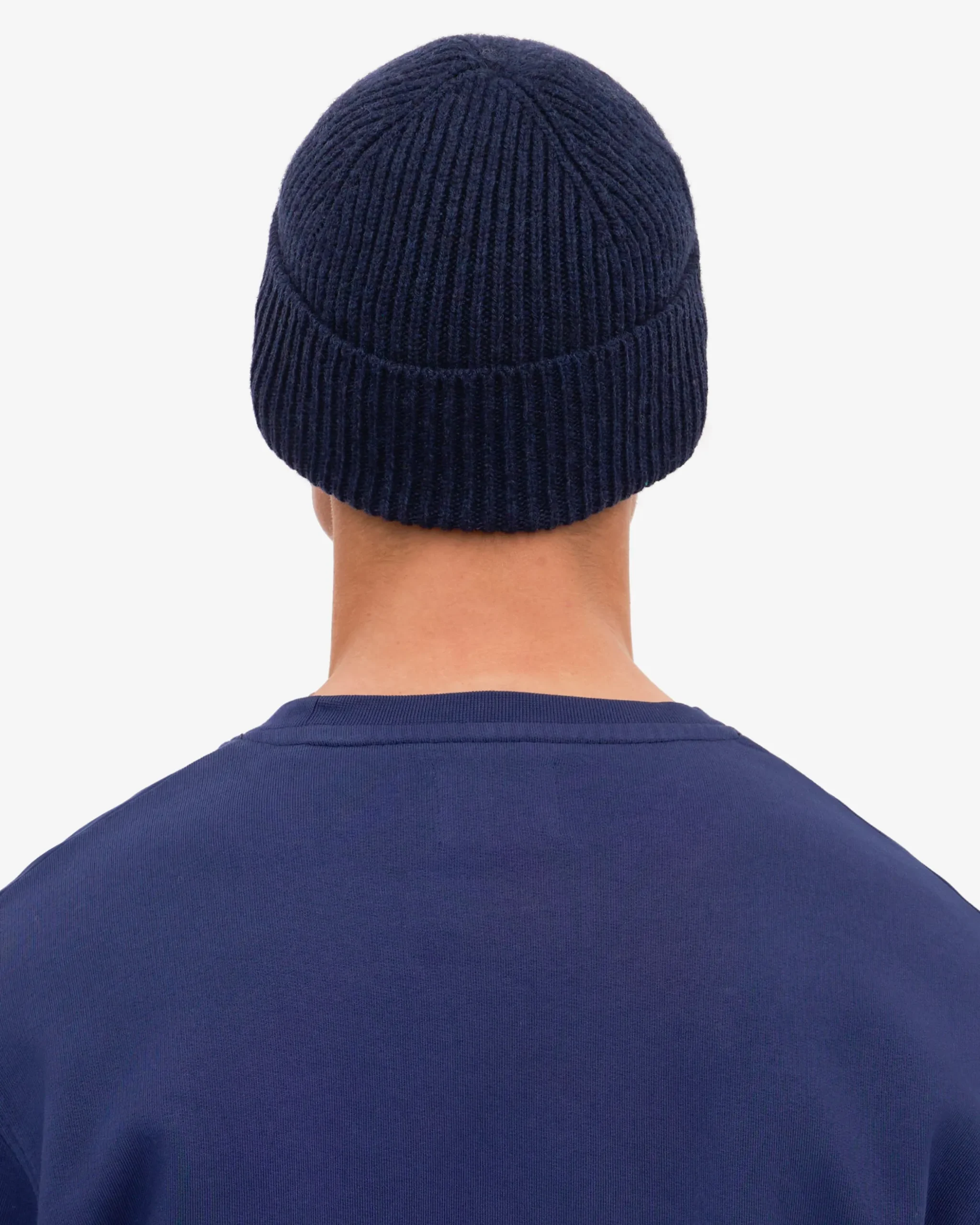 Merino Wool Beanie - Marine Blue