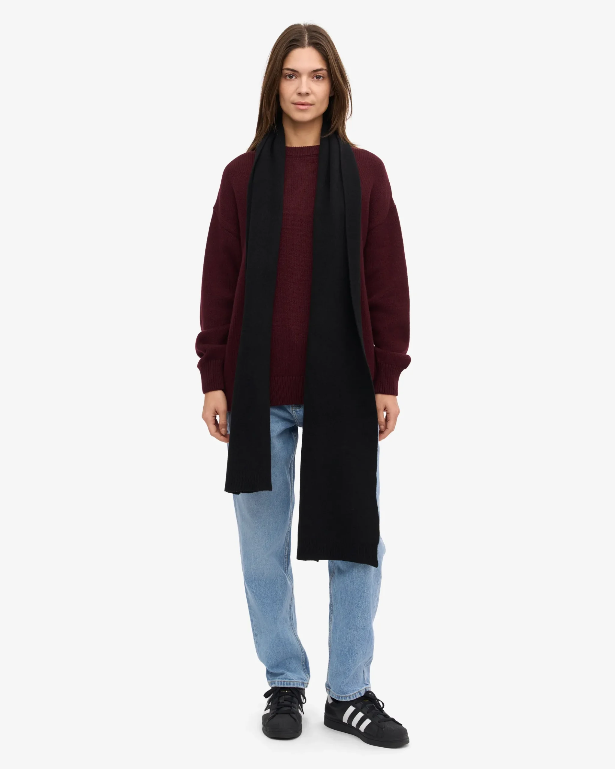 Merino Wool Beanie & Scarf - Deep Black