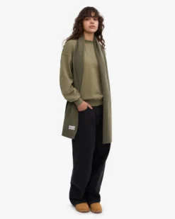 Merino Wool Beanie & Scarf - Dusty Olive