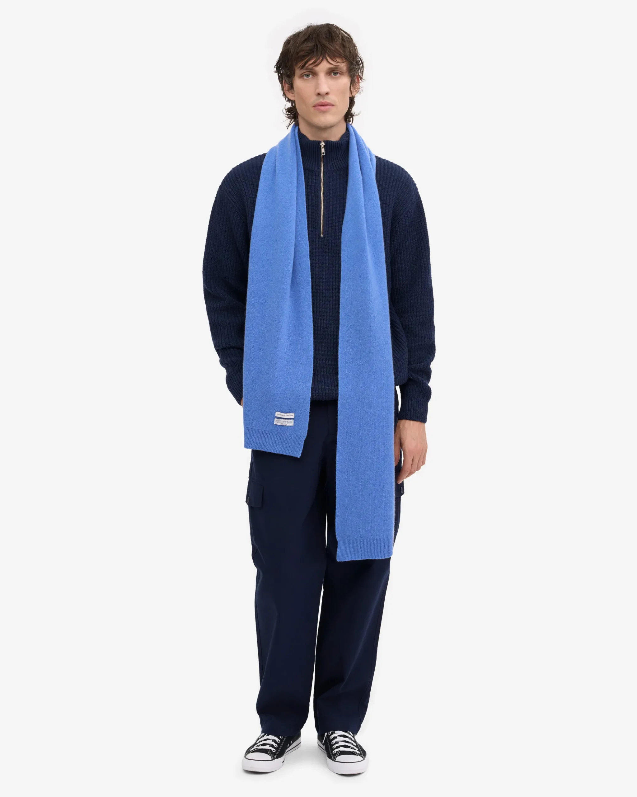 Merino Wool Beanie & Scarf - Pacific Blue
