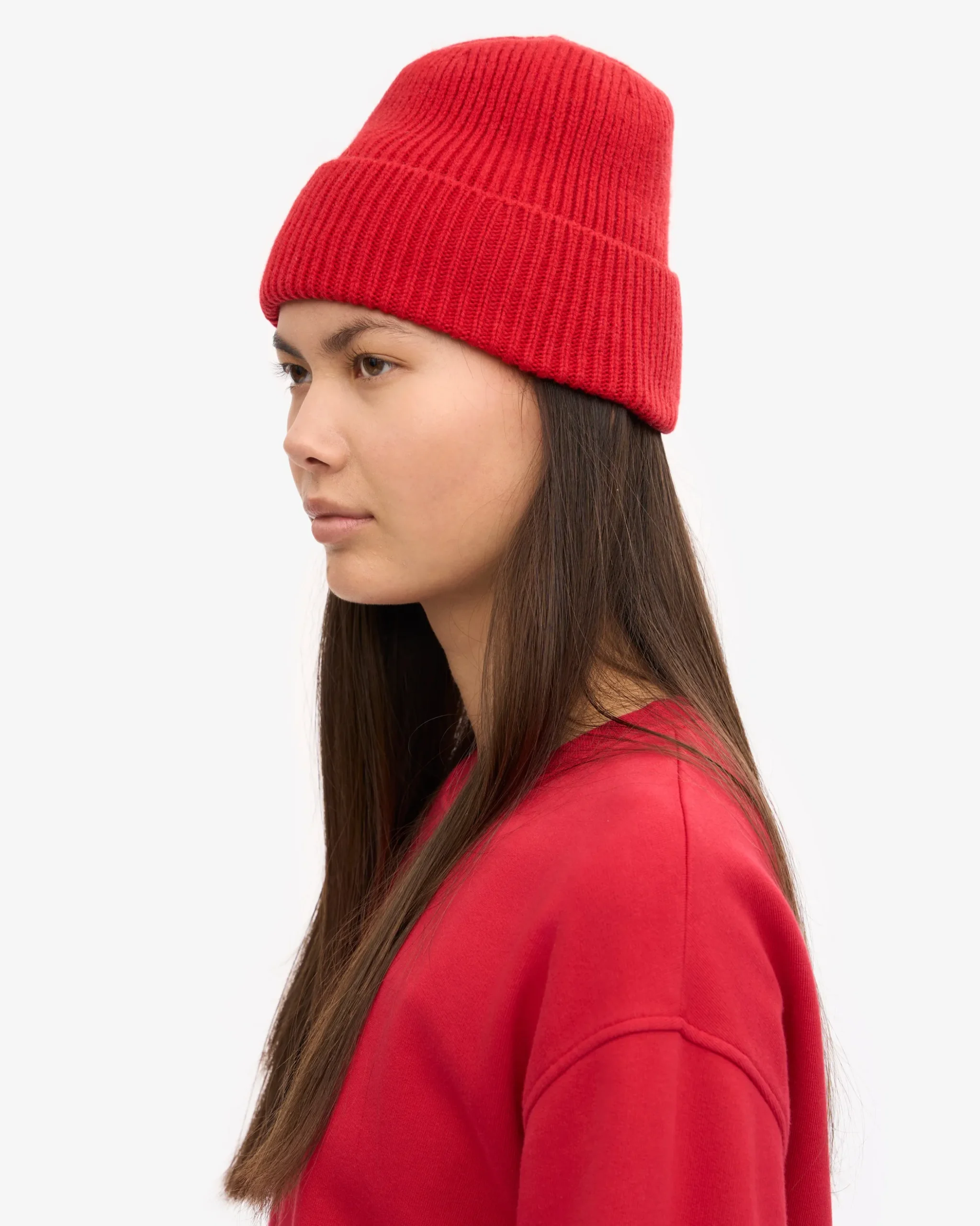 Merino Wool Beanie - Scarlet Red