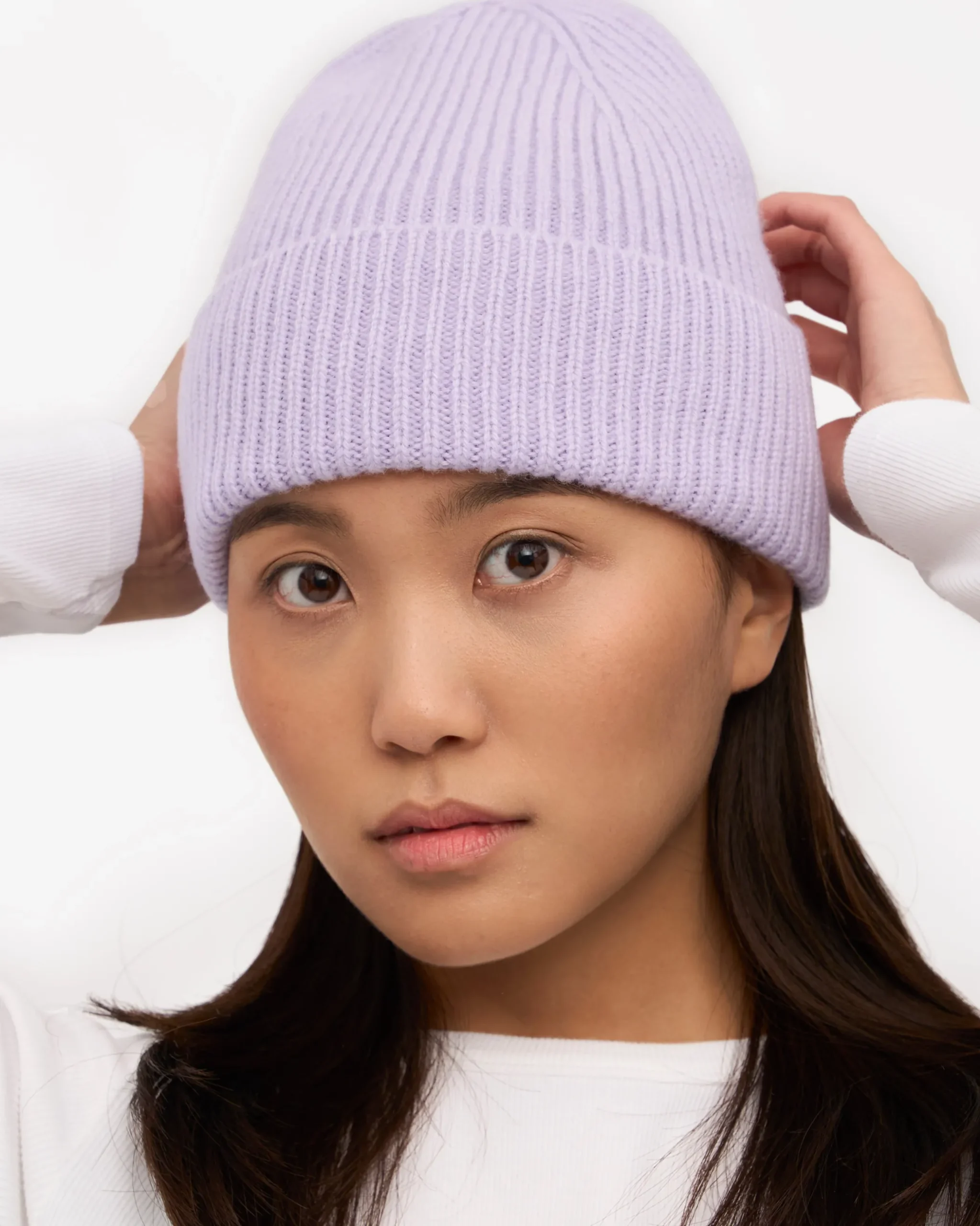 Merino Wool Beanie - Snow Melange