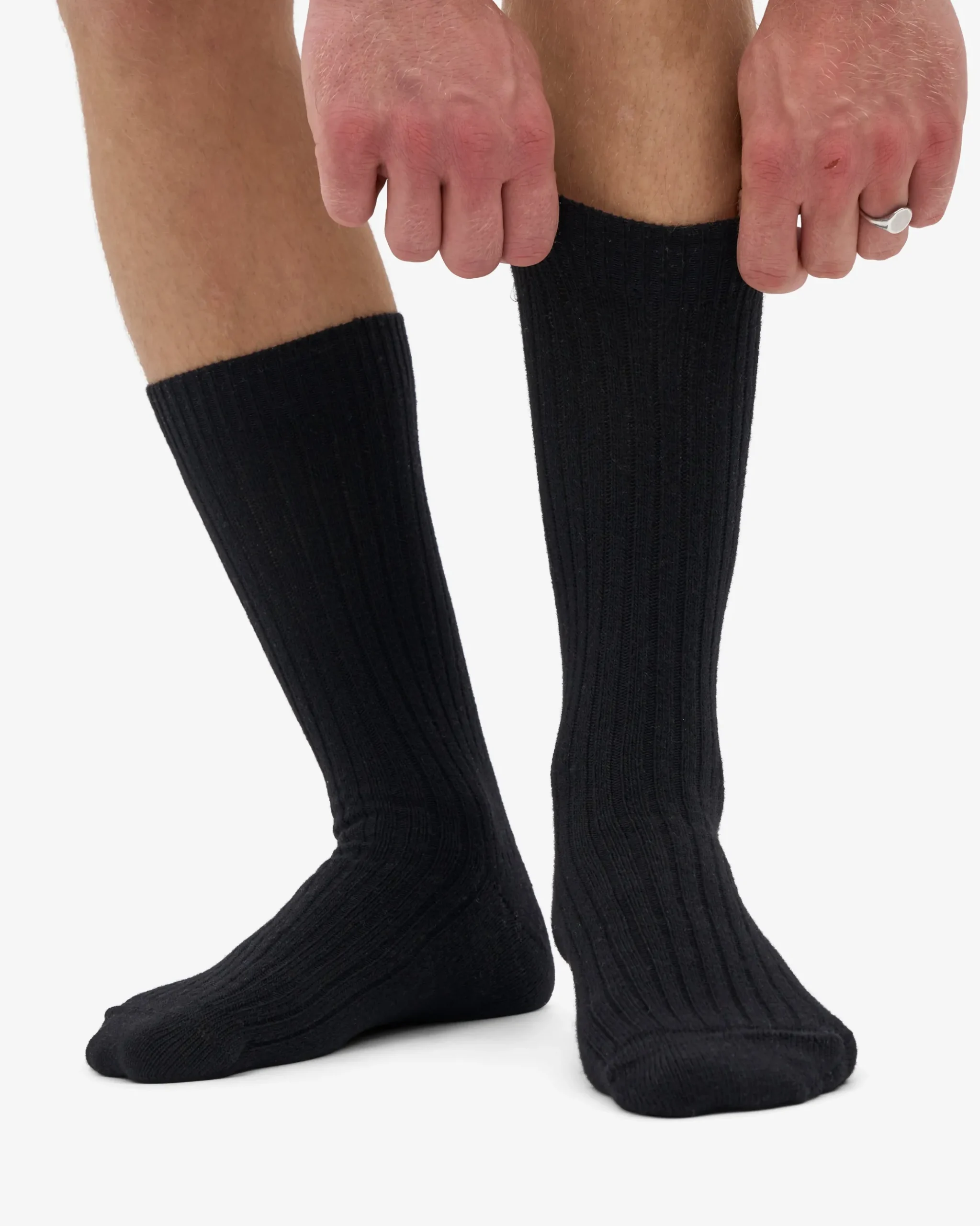 Merino Wool Blend Sock - Deep Black