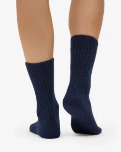 Merino Wool Blend Sock - Navy Blue