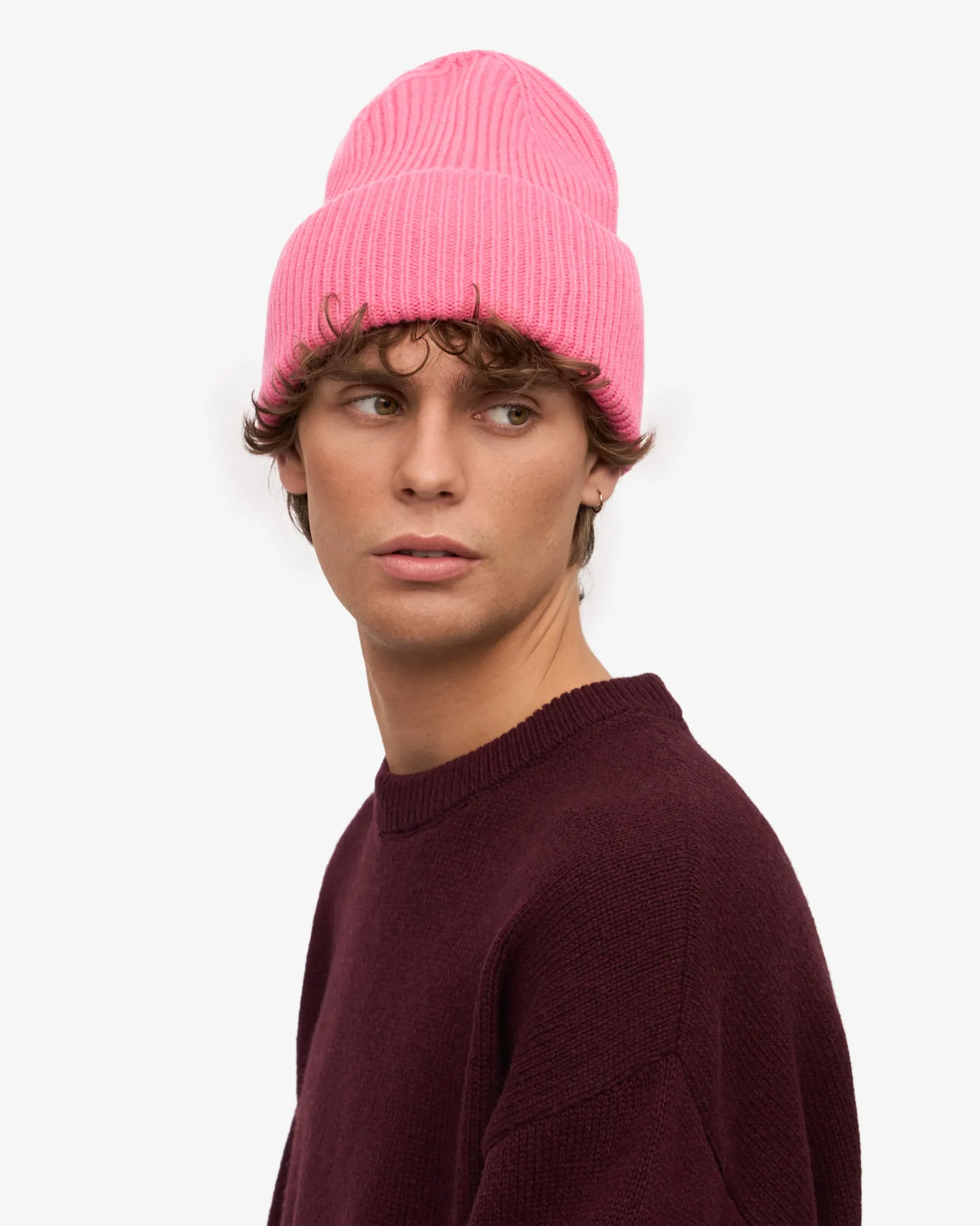 Merino Wool Hat - Bubblegum Pink