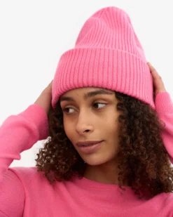 Merino Wool Hat - Bubblegum Pink