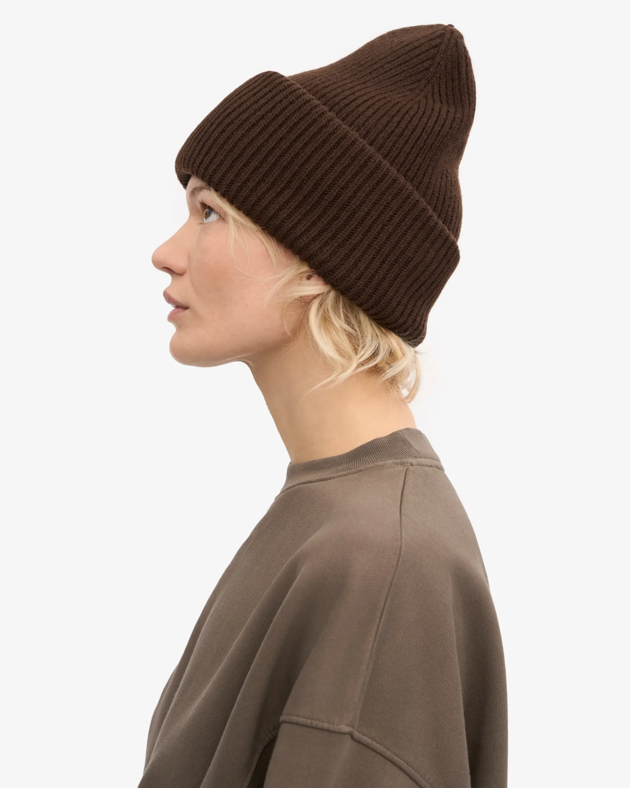 Merino Wool Hat - Coffee Brown
