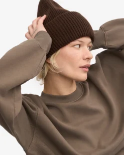 Merino Wool Hat - Coffee Brown