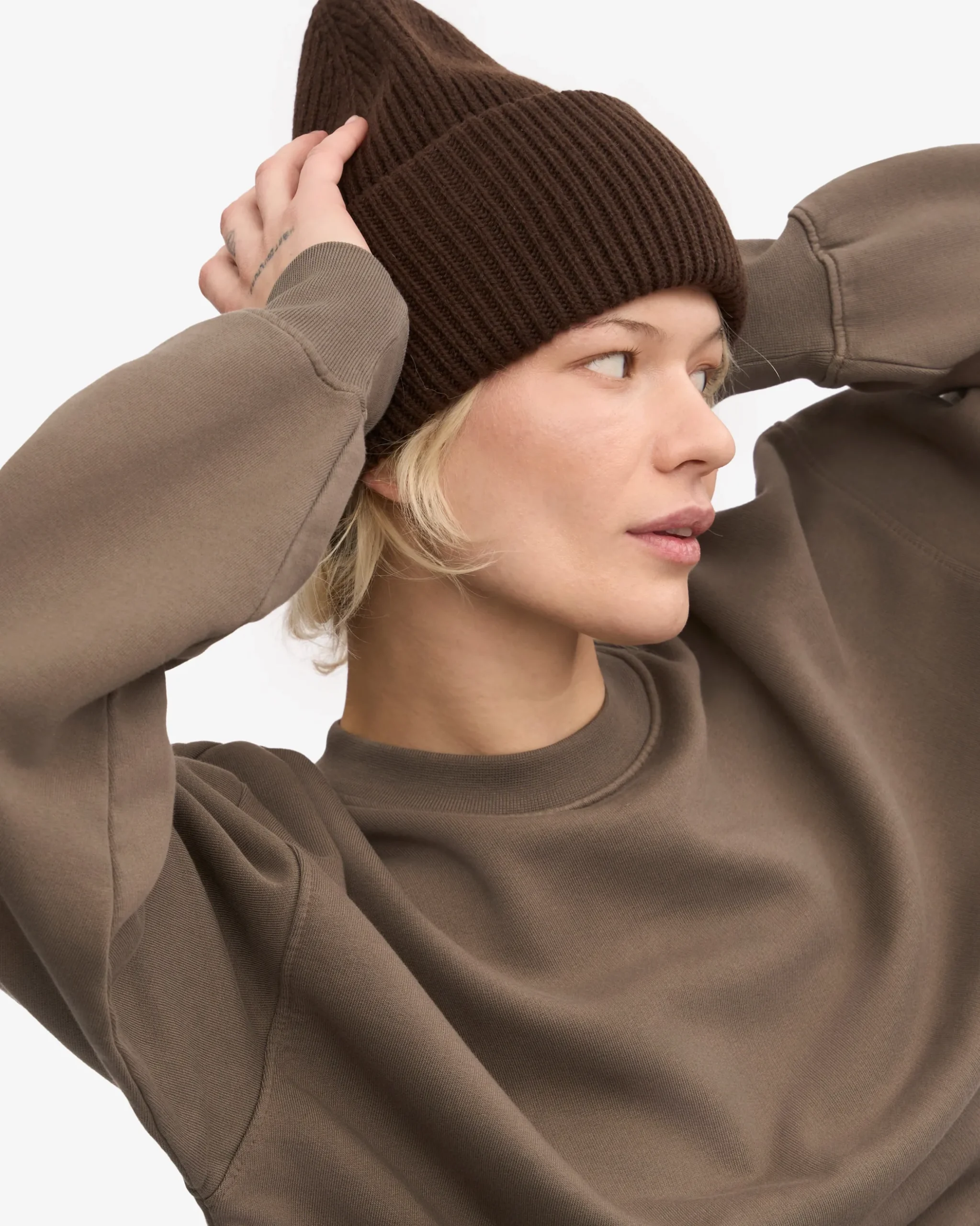 Merino Wool Hat - Coffee Brown